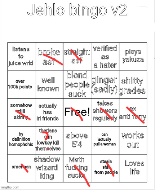 Jehlo bingo v2 | image tagged in jehlo bingo v2 | made w/ Imgflip meme maker