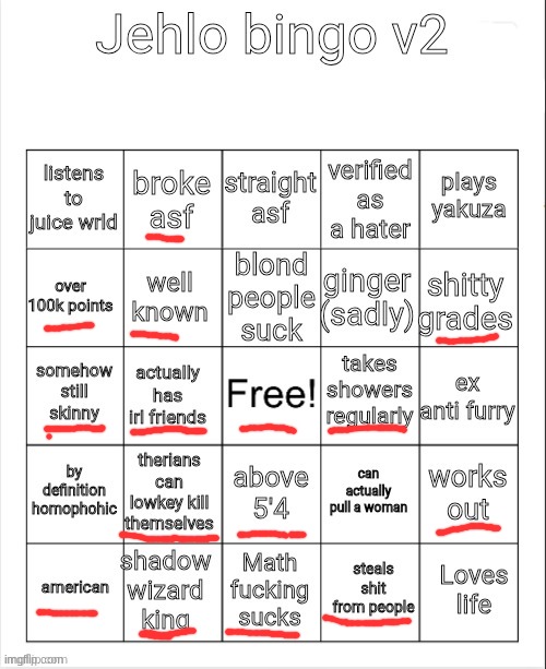 Jehlo bingo v2 | image tagged in jehlo bingo v2 | made w/ Imgflip meme maker