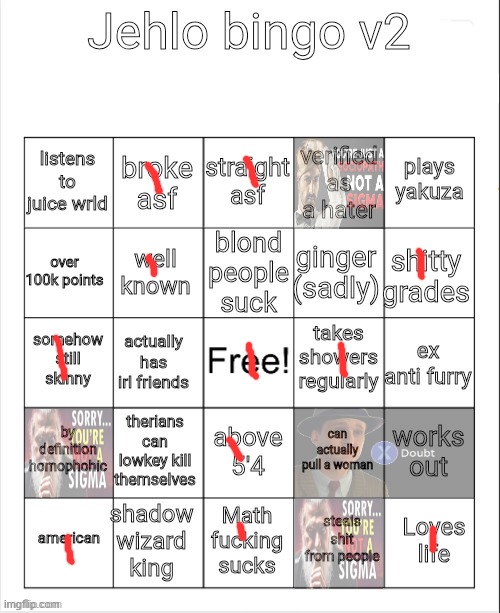 I highly doubt Jehlo could pull | image tagged in jehlo bingo v2 | made w/ Imgflip meme maker