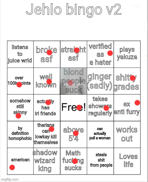 Jehlo bingo v2 | image tagged in jehlo bingo v2 | made w/ Imgflip meme maker