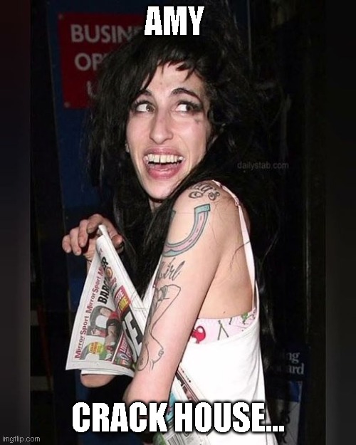 AMY; CRACK HOUSE... | image tagged in funny meme,too funny,lol so funny | made w/ Imgflip meme maker