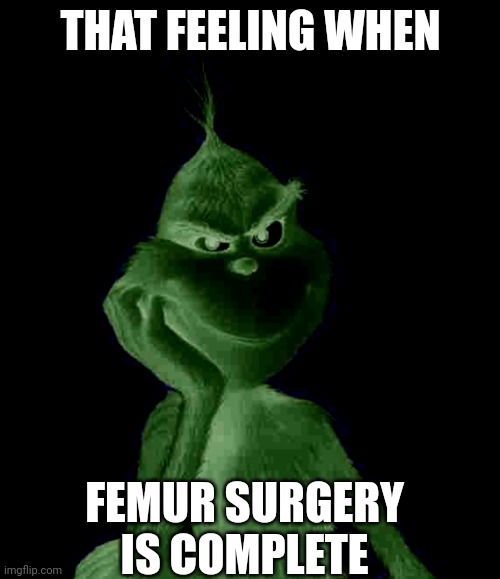 that feeling when | THAT FEELING WHEN; FEMUR SURGERY IS COMPLETE | image tagged in that feeling when | made w/ Imgflip meme maker