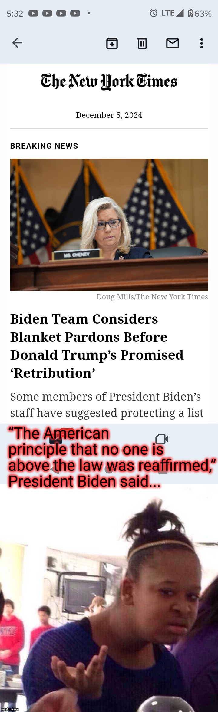 Nothing says, that you haven't been committing TREASON... Like Blanket Pardons, for all... | “The American principle that no one is above the law was reaffirmed,” President Biden said... | image tagged in memes,black girl wat,i beg your pardon,joe biden worries,light treason,high crimes and misdemeanors | made w/ Imgflip meme maker