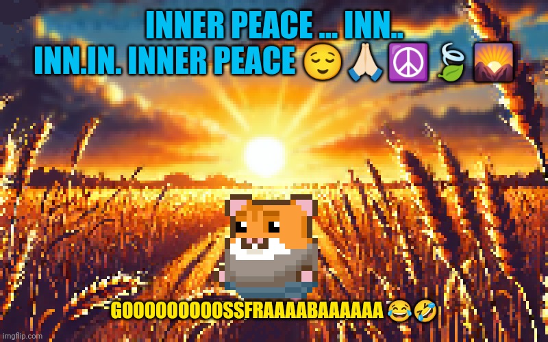 RollerCoin inner peace | INNER PEACE ... INN.. INN.IN. INNER PEACE 😌🙏🏻☮️🍃🌄; GOOOOOOOOOSSFRAAAABAAAAAA 😂🤣 | image tagged in web3gaming,rollercoin,finally inner peace,peace,meditation | made w/ Imgflip meme maker