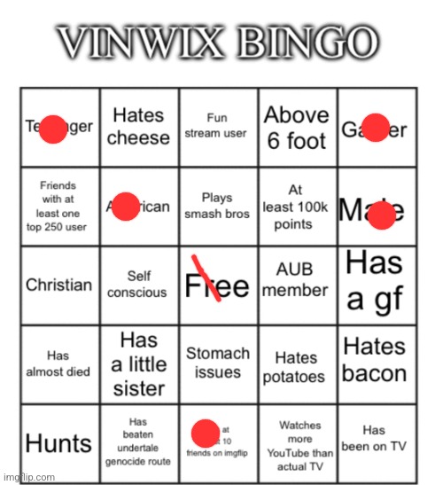 VinWix bingo | image tagged in vinwix bingo | made w/ Imgflip meme maker