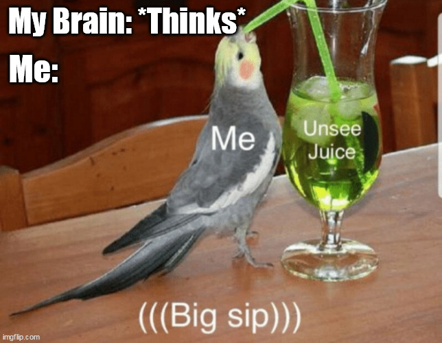 MY BRAIN WAS THINKING OF FAN AND LIGHT BULB KISSING | Me:; My Brain: *Thinks* | image tagged in unsee juice,my brain | made w/ Imgflip meme maker