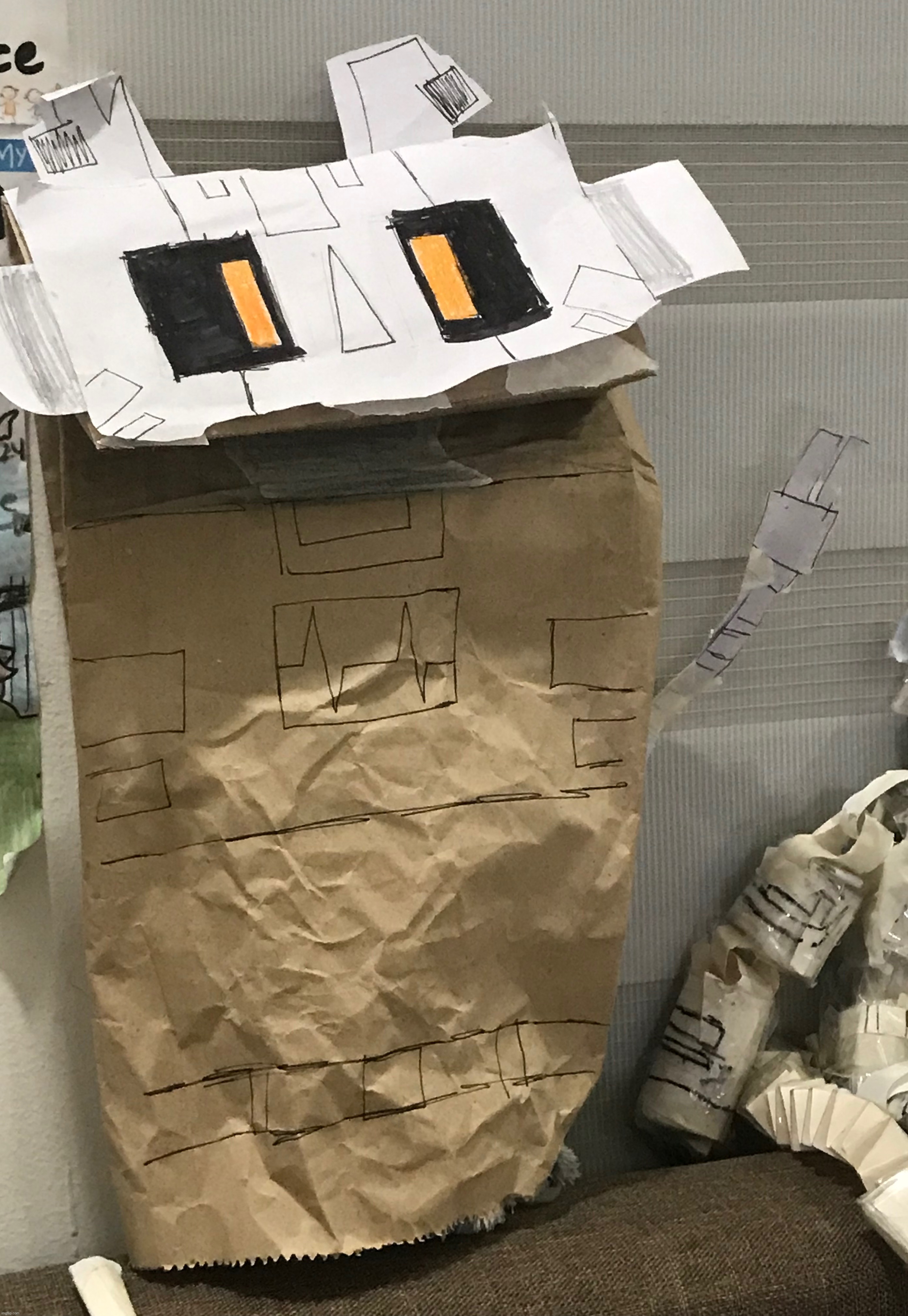 I made a Zerobot paper bag puppet | made w/ Imgflip meme maker