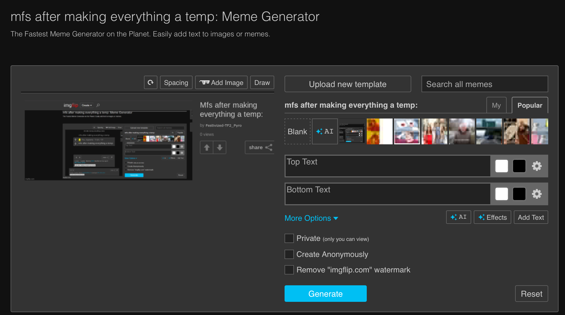 Mfs after making everything a temp: Blank Meme Template