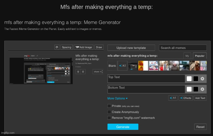 Proof mfs will make everything a temp Blank Meme Template