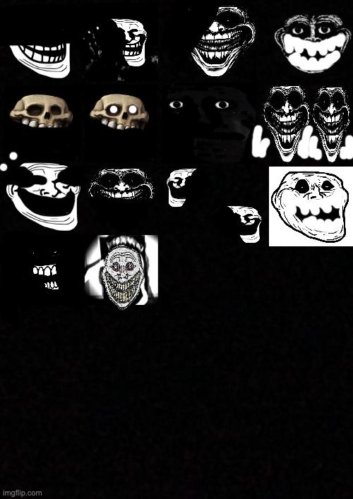 Trollface becoming uncanny phases 19-30! (Double phase 23 and 25 is jumpscare) (Also kept this in mrdwellerisbad) | image tagged in blank,troll face,trollface,trollge,mr incredible becoming uncanny | made w/ Imgflip meme maker