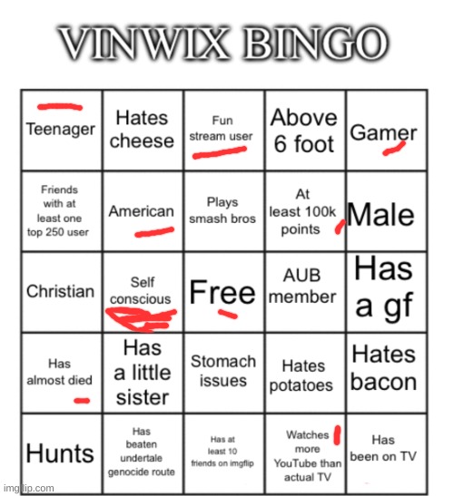 VinWix bingo | image tagged in vinwix bingo | made w/ Imgflip meme maker