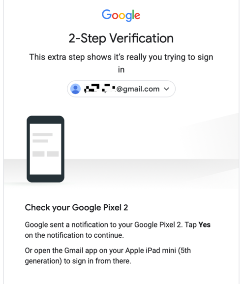 Google 2 step verification Blank Meme Template