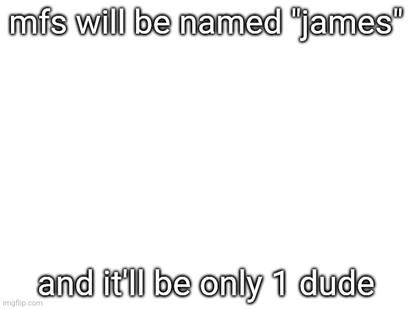 mfs will be named "james"; and it'll be only 1 dude | made w/ Imgflip meme maker