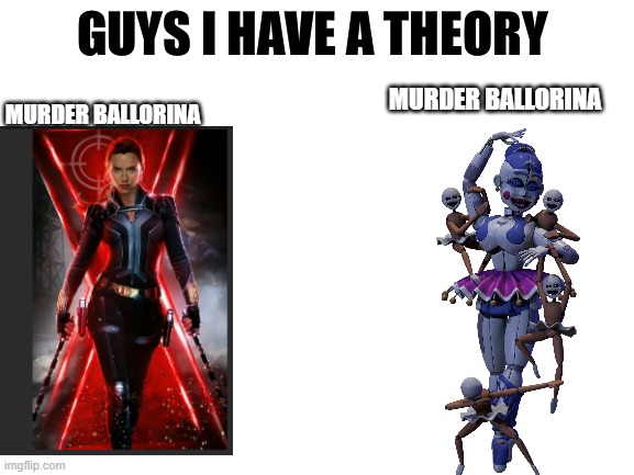 here me out | MURDER BALLORINA; MURDER BALLORINA | image tagged in guys i have a theory,here me out | made w/ Imgflip meme maker