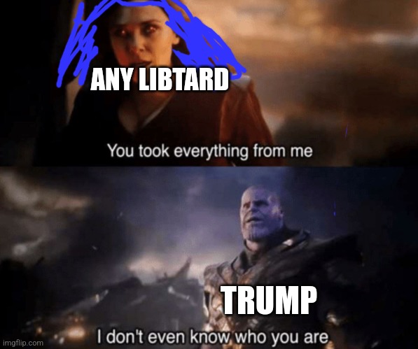 You took everything from me - I don't even know who you are | ANY LIBTARD; TRUMP | image tagged in you took everything from me - i don't even know who you are | made w/ Imgflip meme maker