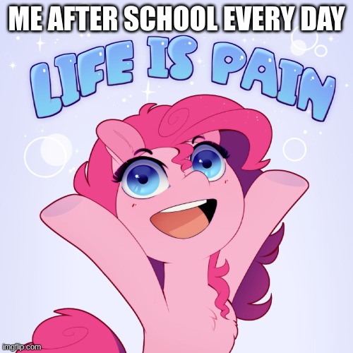 This happens every day.I'm serious. | ME AFTER SCHOOL EVERY DAY | image tagged in life is pain | made w/ Imgflip meme maker