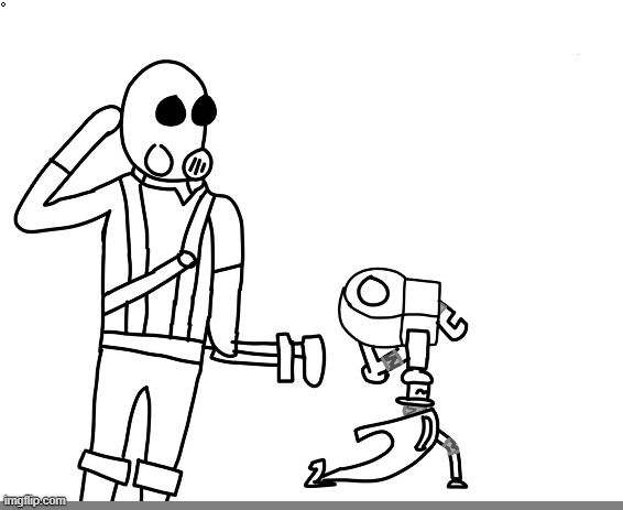 the whole drawing as of right now. will add engie next, then color. | made w/ Imgflip meme maker