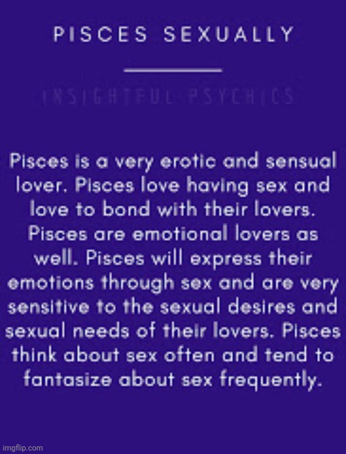 Pisces Sexuality | image tagged in bond,emotional,lover,show,emotions,kinky | made w/ Imgflip meme maker