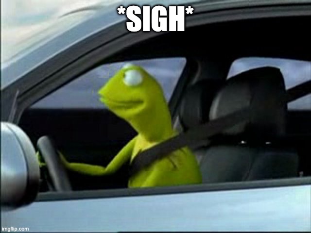 Bad drivers | *SIGH* | image tagged in kermit driver | made w/ Imgflip meme maker