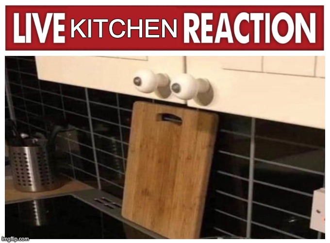 Bruh. All I wanted to do is to cook. | KITCHEN | image tagged in live reaction,kitchen,scared | made w/ Imgflip meme maker