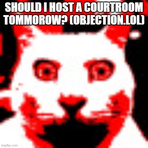 weed | SHOULD I HOST A COURTROOM TOMMOROW? (OBJECTION.LOL) | image tagged in weed | made w/ Imgflip meme maker