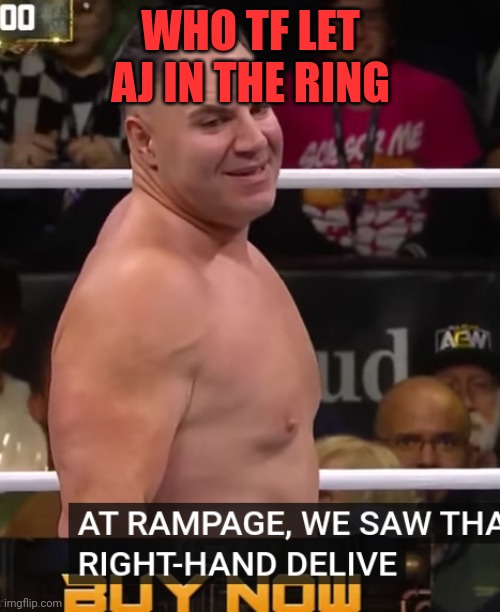 We're Costco guys of course we join aew | WHO TF LET AJ IN THE RING | made w/ Imgflip meme maker