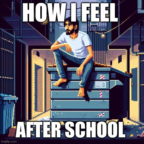 School days | HOW I FEEL; AFTER SCHOOL | image tagged in facts | made w/ Imgflip meme maker