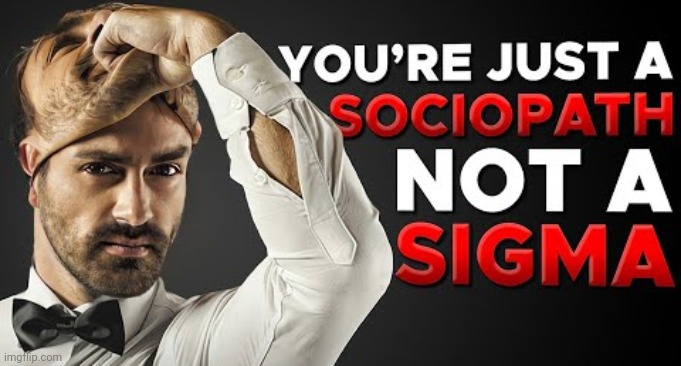 You're just a sociopath not a sigma | image tagged in you're just a sociopath not a sigma | made w/ Imgflip meme maker