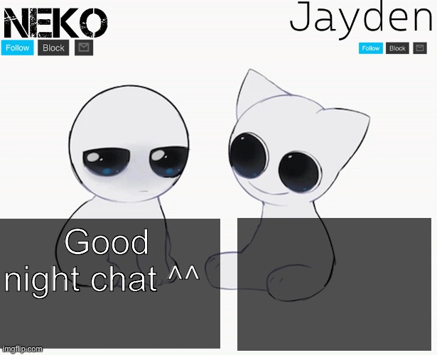 Jayden and Neko shared temp | Good night chat ^^ | image tagged in jayden and neko shared temp | made w/ Imgflip meme maker