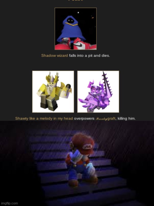 no more shadow wizard money :sob: | image tagged in sad mario | made w/ Imgflip meme maker