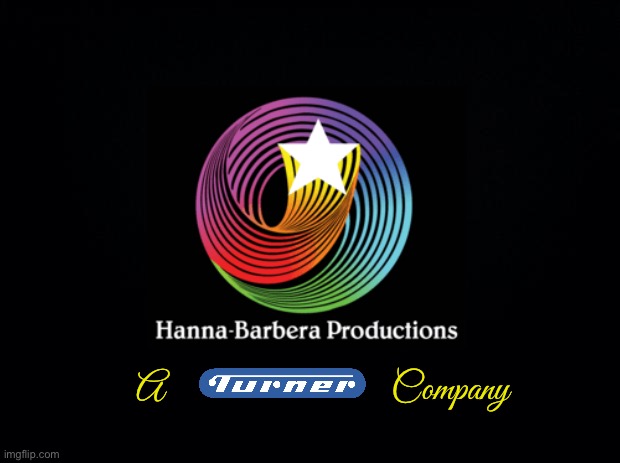 H-B Swirling Star Logo (Turner Byline Variation) | A; Company | image tagged in black background,scooby doo,flintstones,warner bros,cartoon network,dexters lab | made w/ Imgflip meme maker