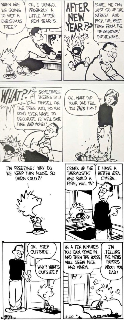 Which Came First? Calvin's Anarchy or Calvin's Dad? | image tagged in calvin and hobbes,mental health | made w/ Imgflip meme maker