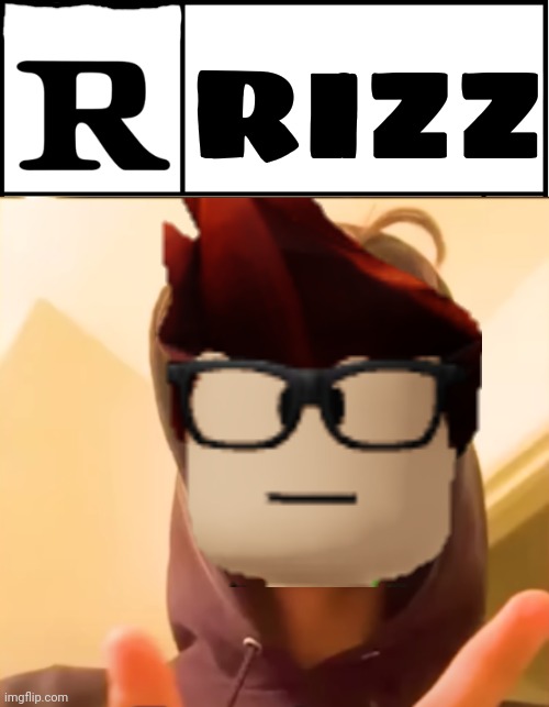 R is for Rizz | RIZZ | image tagged in ai boy,mc,rizz,moscovio,moscovio may,x is for x | made w/ Imgflip meme maker