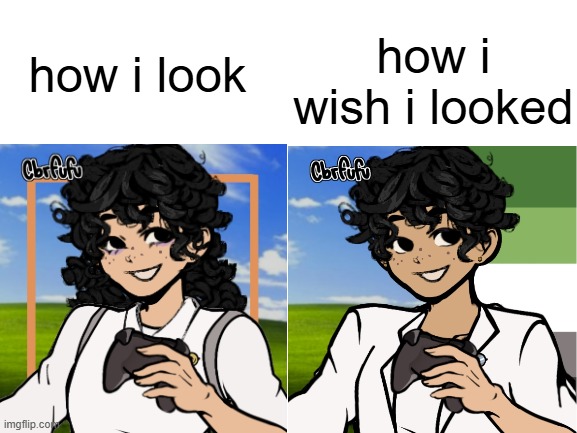 new trend??? also no i do not wish for darker skin its just i want a better tan | how i wish i looked; how i look | image tagged in blank white template | made w/ Imgflip meme maker