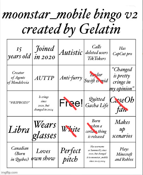 moonstar_mobile bingo V2 | image tagged in moonstar_mobile bingo v2 | made w/ Imgflip meme maker