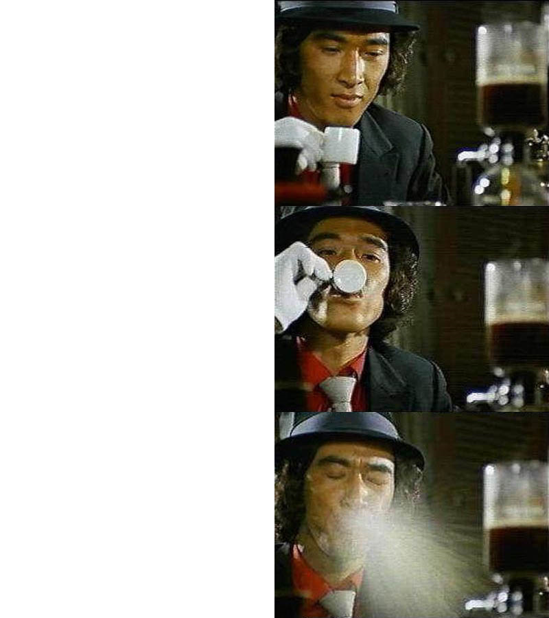 Blowing Coffee Blank Meme Template