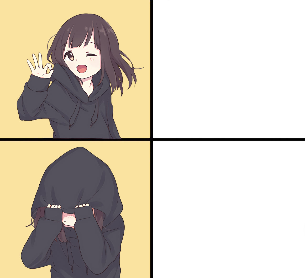 Menhera chan - okay no upset sad Blank Meme Template