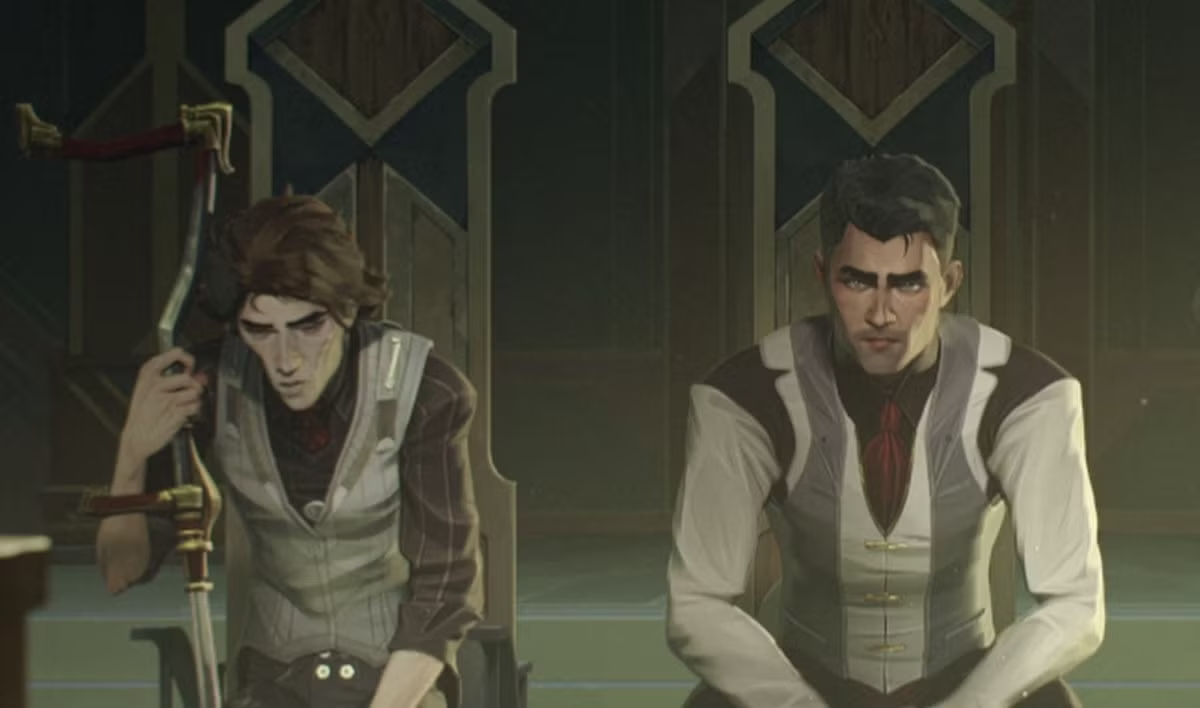 High Quality viktor and jayce Blank Meme Template