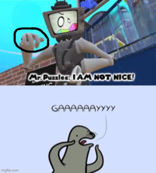 image tagged in mr puzzles gay hand,homophobic seal,memes,funny,mr puzzles,smg4 | made w/ Imgflip meme maker