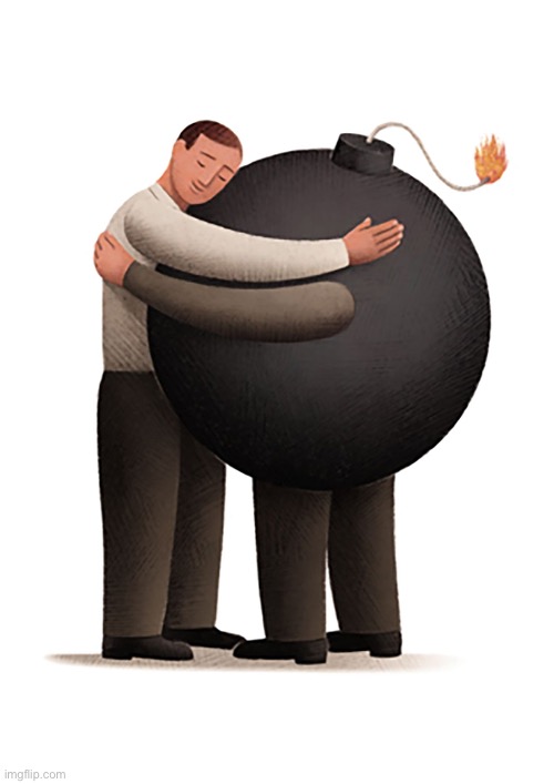 Humanity Embracing Hugging Bomb - Krieg Barrie | image tagged in humanity embracing hugging bomb - krieg barrie | made w/ Imgflip meme maker