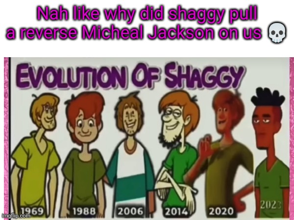 1969 is the goat | Nah like why did shaggy pull a reverse Micheal Jackson on us 💀 | made w/ Imgflip meme maker