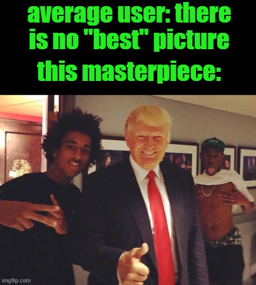 average user: there is no "best" picture; this masterpiece: | made w/ Imgflip meme maker