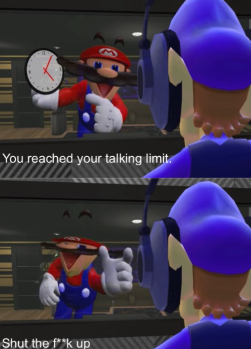 Mario talking limit Blank Meme Template