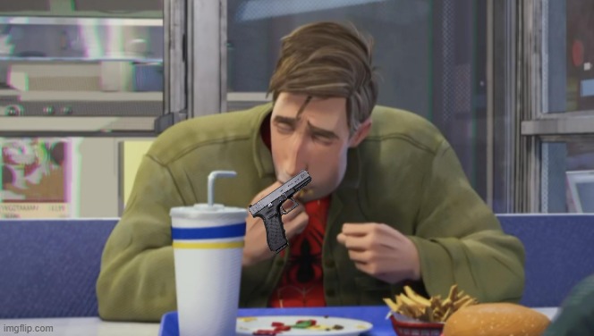 Spiderman eating gun meme | image tagged in spiderman eating gun meme | made w/ Imgflip meme maker