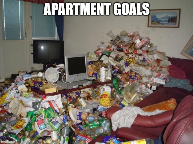 Cursed Hoarders | APARTMENT GOALS | image tagged in cursed image | made w/ Imgflip meme maker