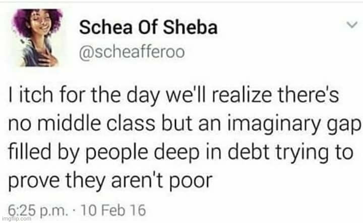 image tagged in rich,middle class,poor,debt | made w/ Imgflip meme maker