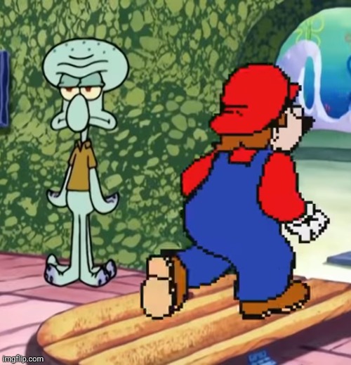 image tagged in spongebob,mario,hotel mario | made w/ Imgflip meme maker