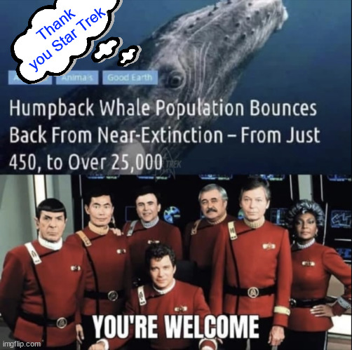 Raising awareness... | Thank you Star Trek | image tagged in credit,star trek | made w/ Imgflip meme maker