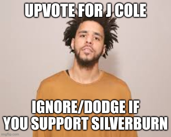 Alalaosod | UPVOTE FOR J COLE; IGNORE/DODGE IF YOU SUPPORT SILVERBURN | image tagged in j cole,memes,silverburn,msmg,upvote begging | made w/ Imgflip meme maker