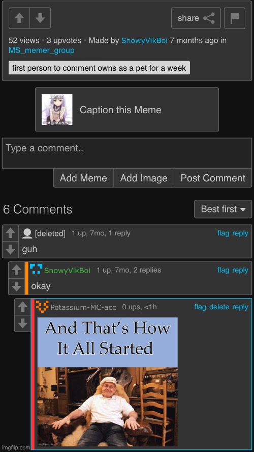 The deleted acc was me | made w/ Imgflip meme maker